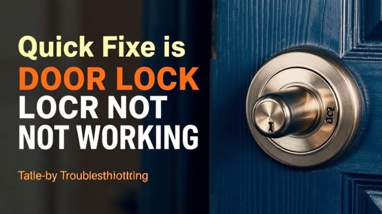 Quick Fixes for a Door Lock Not Working: Expert Tips to Secure Your Home Today